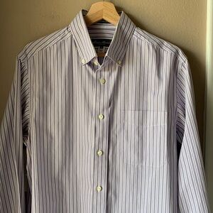 EDDIE BAUER Wrinkle Resistant Relaxed Fit Long Sleeve Striped Button Down Shirt